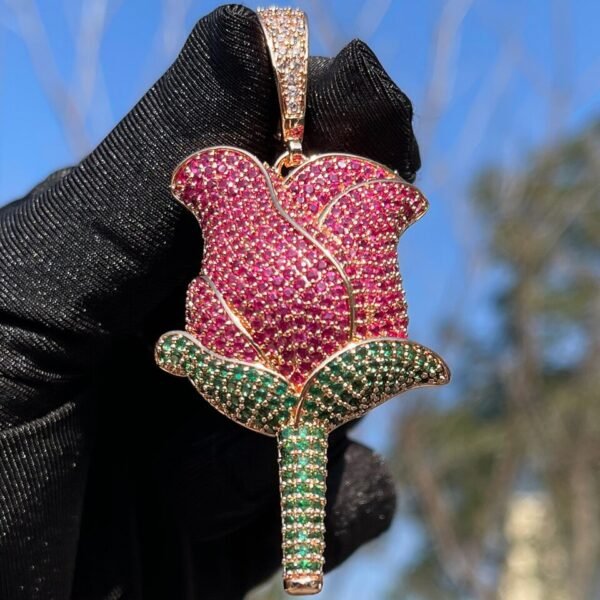 Pendentif Rose Zircon - 2