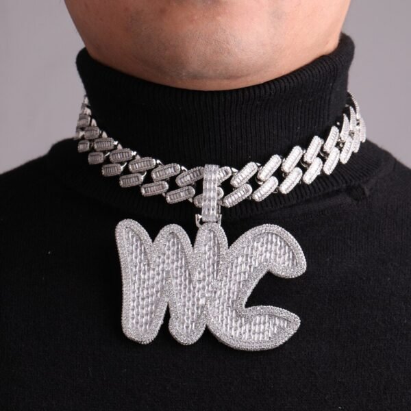 Collier Prénom Lettre Bombée Baguette - 3