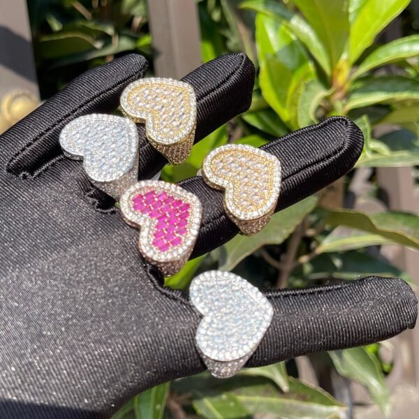 Bague Cœur Rose Dorée - 4