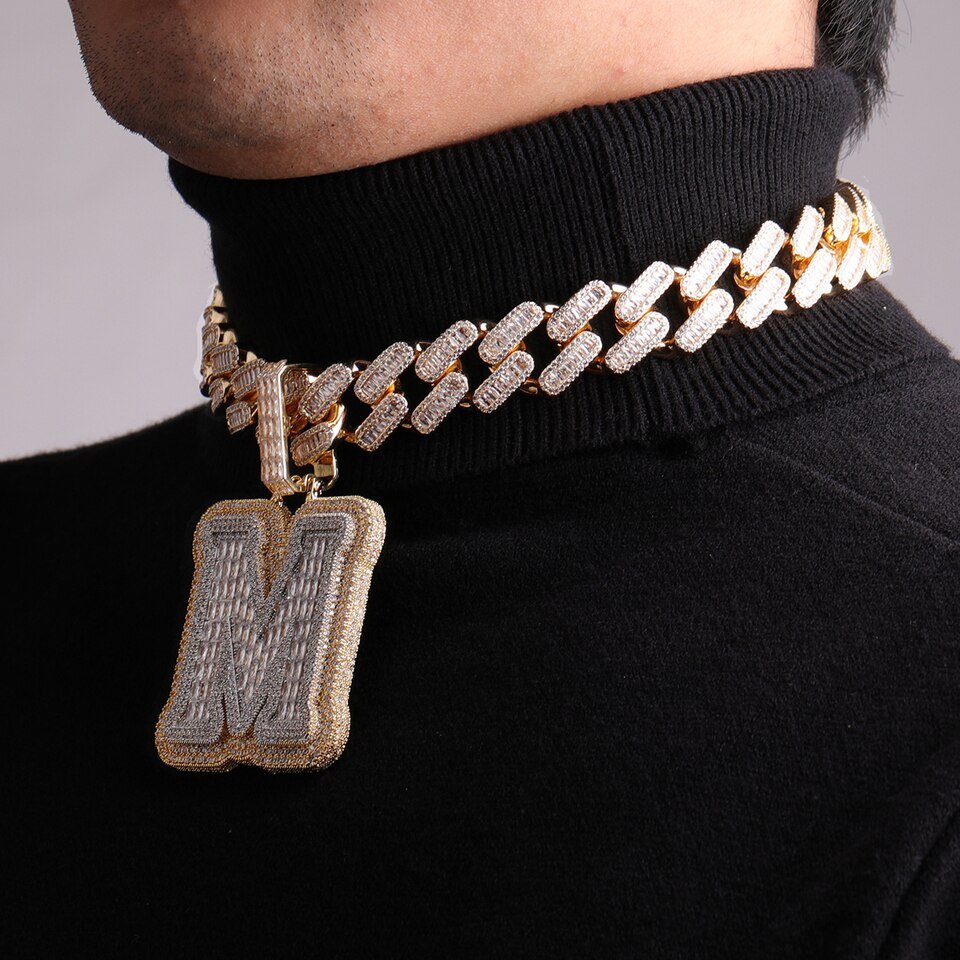 Collier lettre initiale pour hommes - 5