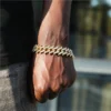 Gold Chain Bracelet with Sparkling Rhinestones - 11