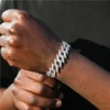 Gold Chain Bracelet with Sparkling Rhinestones - 10