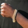 Gold Chain Bracelet with Sparkling Rhinestones - 12
