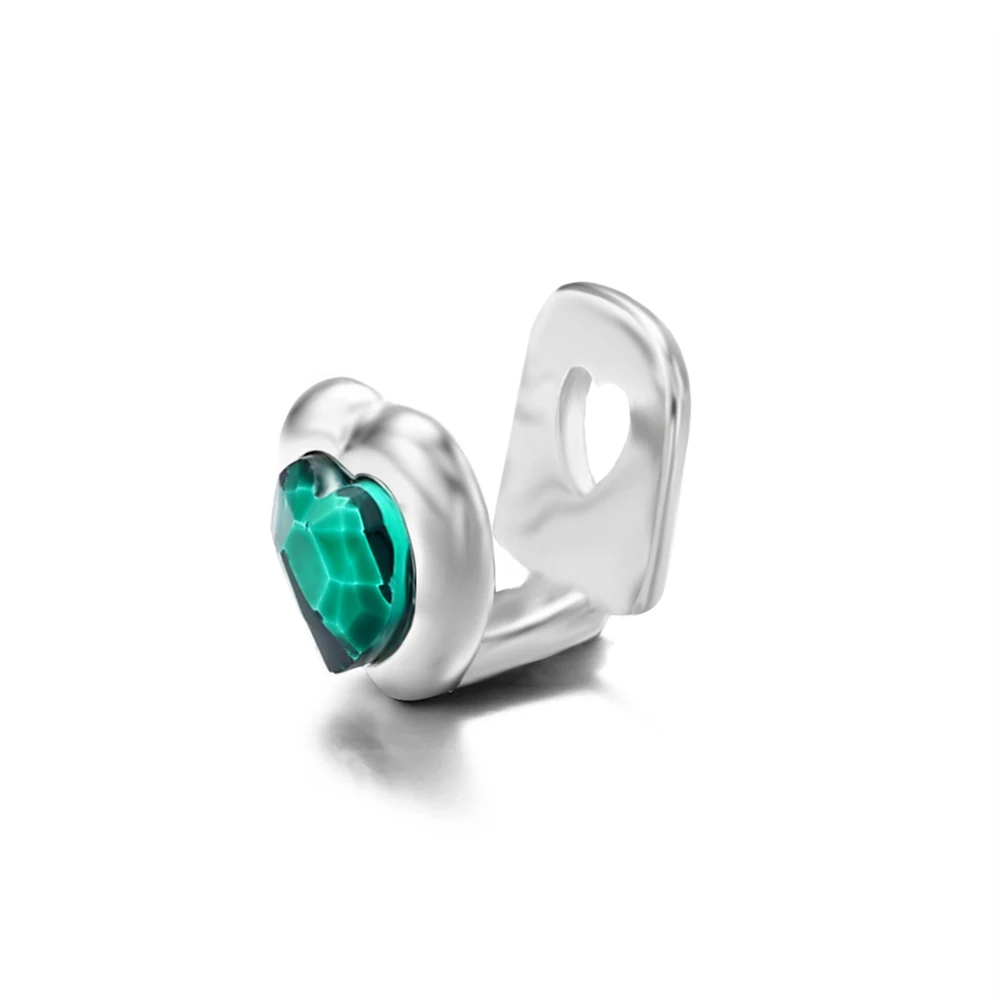 Heart Shaped Tooth Piercing with Colorful Stones - 14