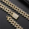 Gold Chain Bracelet with Sparkling Rhinestones - 9